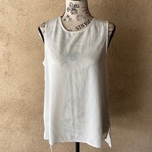 White Iris no sleeve blouse